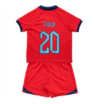 England Phil Foden #20 Borta Kläder Barn VM 2022 Kortärmad (+ Korta byxor)